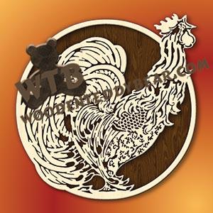 Rooster in Circle fretwork scroll saw pattern |The Wooden Teddy Bear