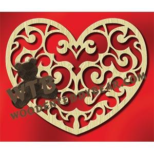 Twirly Heart fretwork scroll saw pattern |The Wooden Teddy Bear