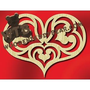 Rounded Heart fretwork scroll saw pattern |The Wooden Teddy Bear