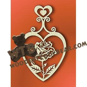 Rose Heart Wall Plaque/Trivet fretwork scroll saw pattern |The Wooden Teddy Bear