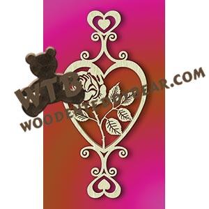 Rose Heart Wall Plaque fretwork scroll saw pattern |The Wooden Teddy Bear