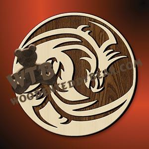 Yin Yang Dragon fretwork scroll saw pattern |The Wooden Teddy Bear