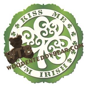 Kiss Me I'm Irish fretwork scroll saw pattern |The Wooden Teddy Bear