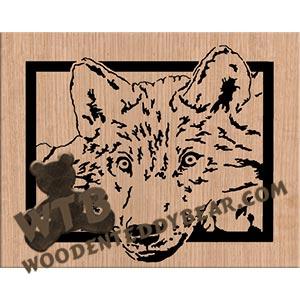 Framed Wolf fretwork scroll saw pattern |The Wooden Teddy Bear