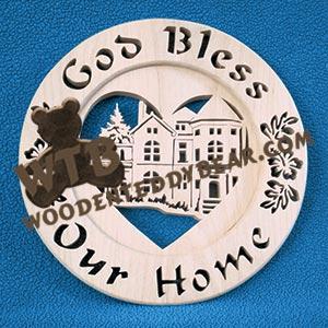 God Bless Our Home Decorative Plates fretwork scroll saw pattern |The Wooden Teddy Bear