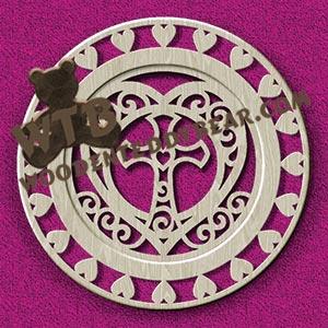 Hearts & Cross Decorative Plate fretwork scroll saw pattern |The Wooden Teddy Bear