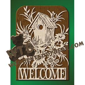 Birdhouse Welcome fretwork scroll saw pattern |The Wooden Teddy Bear