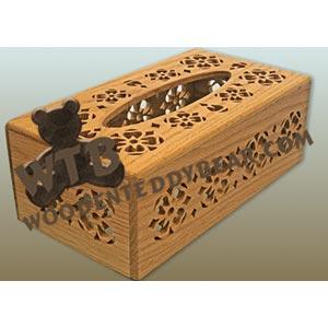 Flowers Tissue Box Cover fretwork scroll saw pattern |The Wooden Teddy Bear