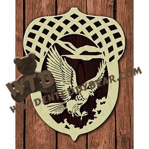 Acorn with Eagle fretwork scroll saw pattern |The Wooden Teddy Bear
