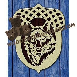 Acorn with Wolf fretwork scroll saw pattern |The Wooden Teddy Bear