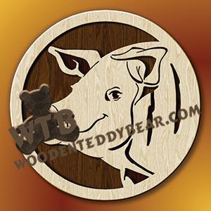 Pig Head fretwork scroll saw pattern |The Wooden Teddy Bear