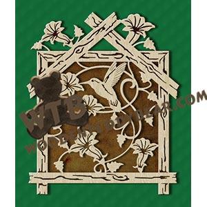 Hummingbird & Flowers in Wooden Frame fretwork scroll saw pattern |The Wooden Teddy Bear