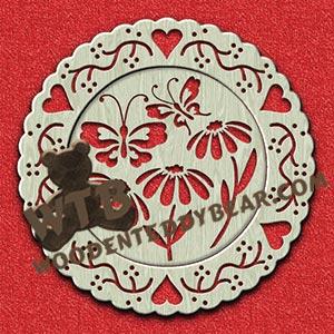 Butterflies & Daisies Decorative Plate fretwork scroll saw pattern |The Wooden Teddy Bear