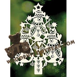 Snowmen Tree fretwork scroll saw pattern |The Wooden Teddy Bear