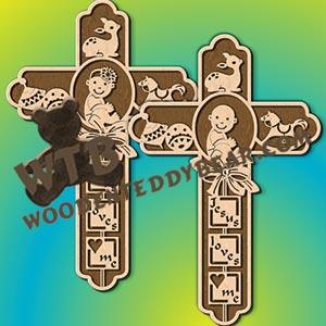 Baby Girl/Boy Cross fretwork scroll saw pattern |The Wooden Teddy Bear