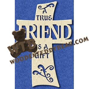 Curved Cross True Friend fretwork scroll saw pattern |The Wooden Teddy Bear