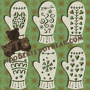 Mitten Ornaments #1 fretwork scroll saw pattern |The Wooden Teddy Bear