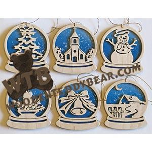 Snow Globe Ornaments fretwork scroll saw pattern |The Wooden Teddy Bear