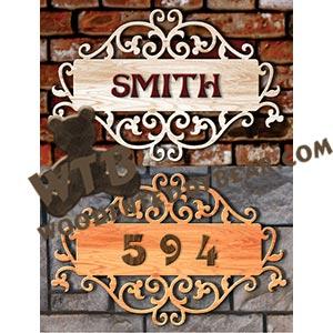 Decorative Name & House Number Sign #1 fretwork scroll saw pattern |The Wooden Teddy Bear