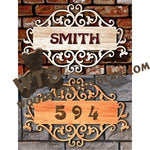Decorative Name & House Number Sign #1 fretwork scroll saw pattern |The Wooden Teddy Bear