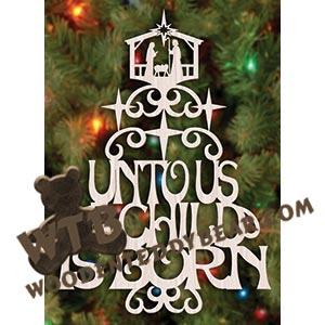 A Child is Born Tree fretwork scroll saw pattern |The Wooden Teddy Bear