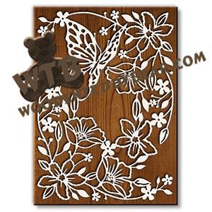 Butterfly & Flowers fretwork scroll saw pattern |The Wooden Teddy Bear