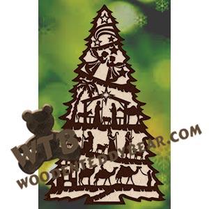 Large Nativity Tree fretwork scroll saw pattern |The Wooden Teddy Bear