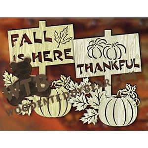 Fall Plaques fretwork scroll saw pattern |The Wooden Teddy Bear