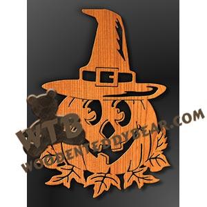 Pumpkin with Witch's Hat fretwork scroll saw pattern |The Wooden Teddy Bear