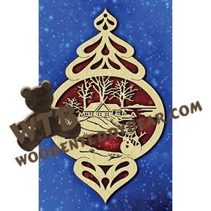 Ornamental Christmas Plaque #1 fretwork scroll saw pattern |The Wooden Teddy Bear