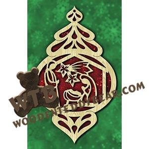 Ornamental Christmas Plaque #4 fretwork scroll saw pattern |The Wooden Teddy Bear