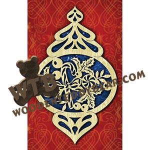 Ornamental Christmas Plaque #6 fretwork scroll saw pattern |The Wooden Teddy Bear