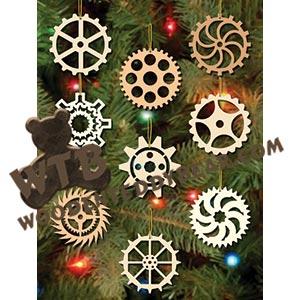 Gear Ornaments #1 fretwork scroll saw pattern |The Wooden Teddy Bear