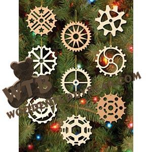 Gear Ornaments #2 fretwork scroll saw pattern |The Wooden Teddy Bear