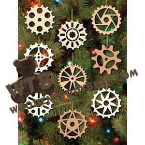 Gear Ornaments #3 fretwork scroll saw pattern |The Wooden Teddy Bear