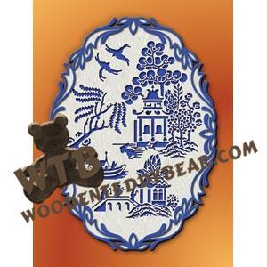 Blue Willow Plaque #1 fretwork scroll saw pattern |The Wooden Teddy Bear