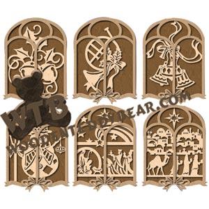 Window Plaque Set fretwork scroll saw pattern |The Wooden Teddy Bear