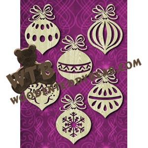 Bauble Ornament with Dainty Bows #2 fretwork scroll saw pattern |The Wooden Teddy Bear