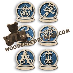 Snow Globe Ornaments #2 fretwork scroll saw pattern |The Wooden Teddy Bear