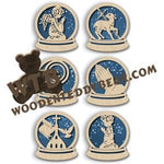 Snow Globe Ornaments #4 fretwork scroll saw pattern |The Wooden Teddy Bear