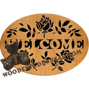 Welcome Roses fretwork scroll saw pattern |The Wooden Teddy Bear
