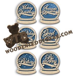 Snow Globe Ornaments #5 fretwork scroll saw pattern |The Wooden Teddy Bear