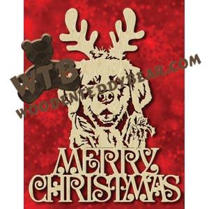 Merry Christmas Golden Retriever fretwork scroll saw pattern |The Wooden Teddy Bear