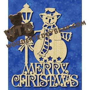 Merry Christmas Snowman fretwork scroll saw pattern |The Wooden Teddy Bear