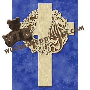 Christmas Wreath Cross fretwork scroll saw pattern |The Wooden Teddy Bear