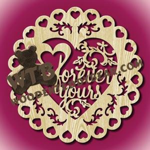 Hearts Plaque Forever Yours fretwork scroll saw pattern |The Wooden Teddy Bear