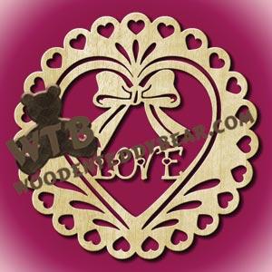 Hearts Plaque Bow fretwork scroll saw pattern |The Wooden Teddy Bear