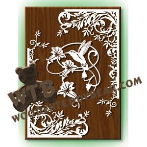 Hummingbird Overlay fretwork scroll saw pattern |The Wooden Teddy Bear