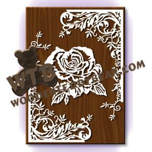 Single Rose Overlay fretwork scroll saw pattern |The Wooden Teddy Bear