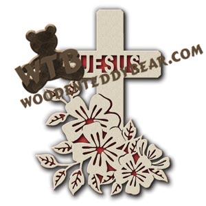 Jesus and Flowers Cross fretwork scroll saw pattern |The Wooden Teddy Bear